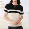 Navava Men Simple Daily Color Block Short Sleeve Knit Nk2063