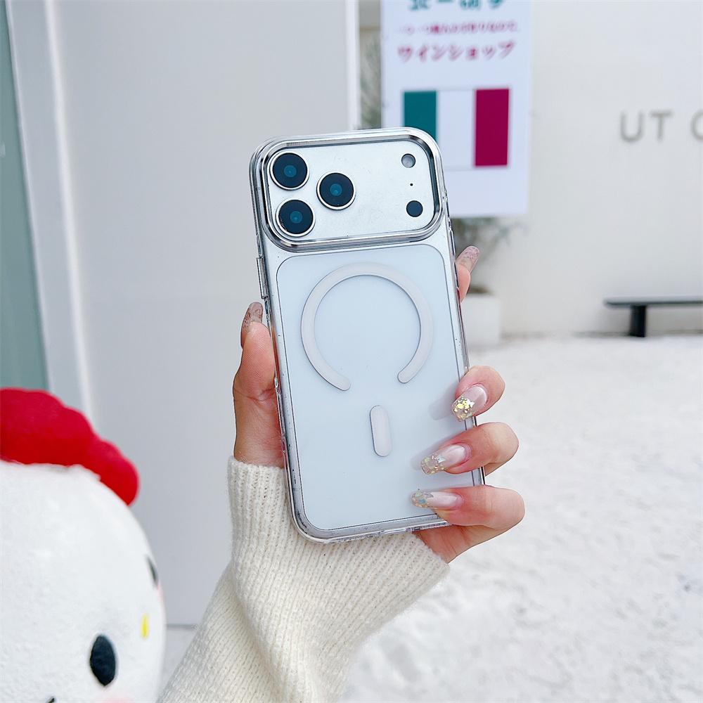 Luxury For Magsafe Magnetic Clear Wireless Charge Hard PC Case For iPhone 17 Pro Max Air 16 Plus 15 14 13 12 11 Shockproof Cover