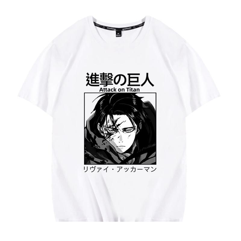 Japanese anime Attack on Titan handsome printed summer 100% cotton T-shirt fashion casual men's streetwear