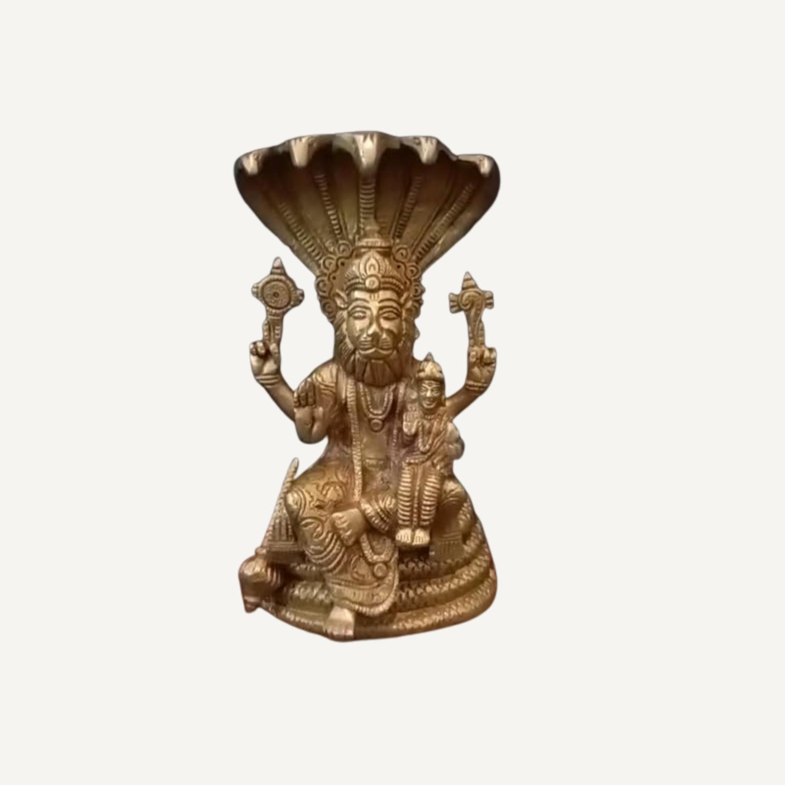 Narsimha Statue, Narsingh Hindu God, Narshima, Vishnu Incarnation Avtar, Brass