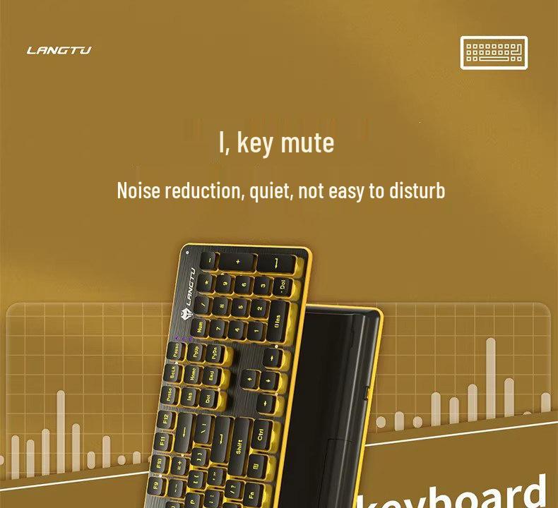 Langtu Silent Wired Mechanical Keyboard and Mouse Set for Office Use - Men & Women