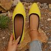 Spring and Autumn new pointed head light mouth suede flat bottom color matching large size women's casual shoes