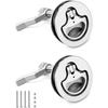 QWORK Boat Cam Latch, 2 Pack Marine 316 Stainless Steel Marine Boat Floor Buckle Hatch Latch, Flush Turning Lift Handle Lock, Marine Slam Latch,