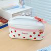 PU Leather Soft Pencil Case Large Capacity Cartoon Storage Bag Multi-Purpose Girly Stationery Bag for Children Student Supplies