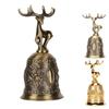 Deer Shape Hand Bell Vintage Plating Process Rustproof Polished Finish Metal Hand Bell for Dining Ta