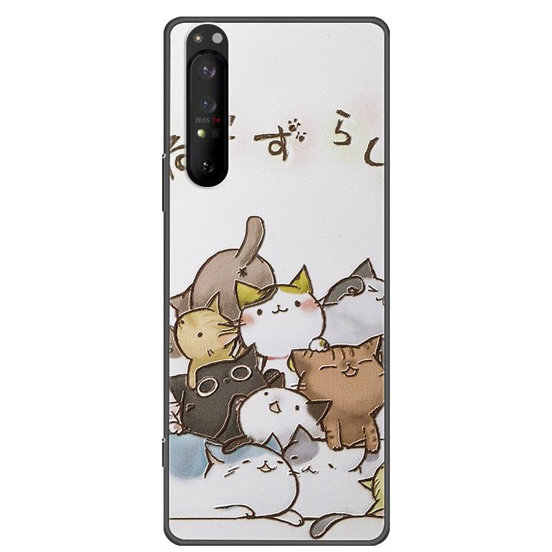 Retro 3D Case for Sony Xperia 1 5 10 II Relief EMBOSS Silicone Cover for Sony Xperia 1 5 10 III XZ4 XZ5 Bumper Shell