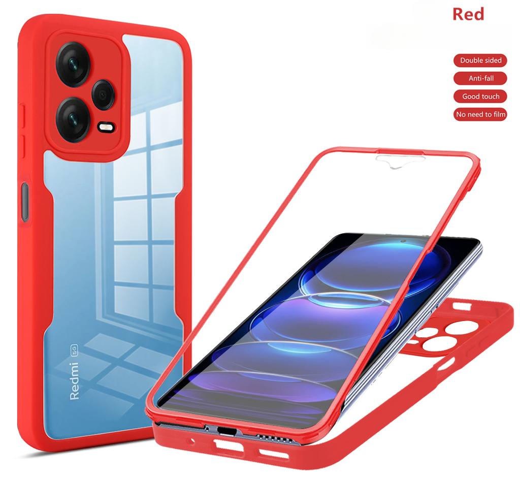 360 Clear Case for Xiaomi 12T Pro 13 Lite Redmi Note 12 11 Pro Plus 5G 12S 11S POCO X5 Pro F5 Full Protection Phone Bumper Cover