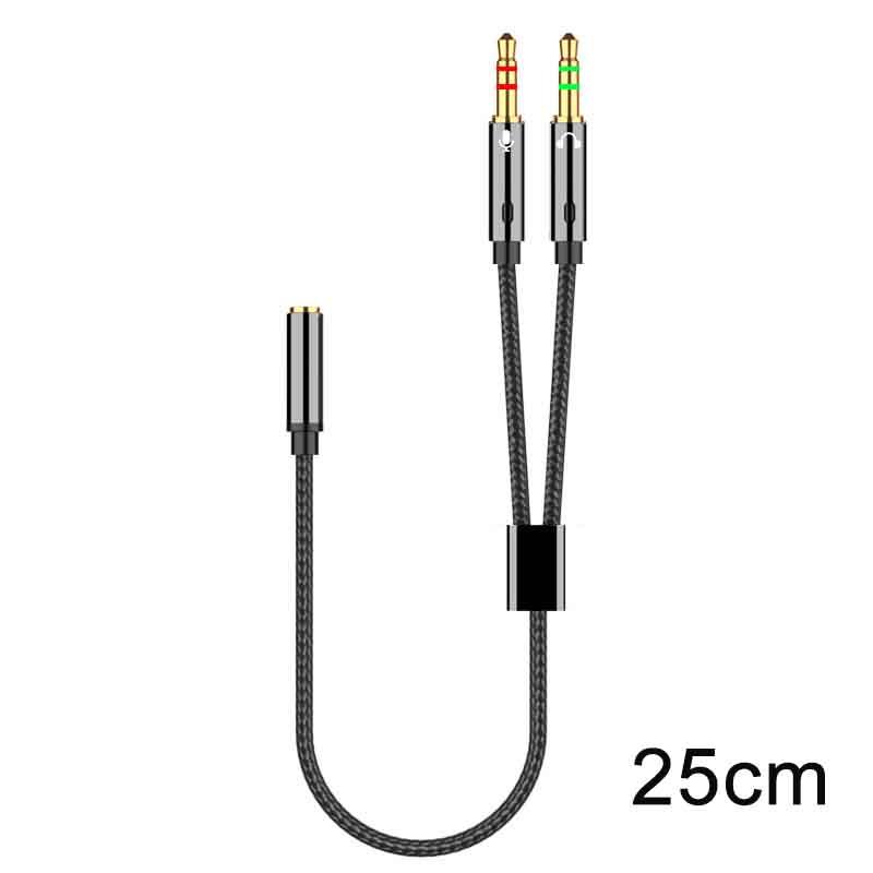 Y-25/50/100CM Headphone Microphone Audio Converter Y Splitter For Computer 3.5mm Female To 2 Dual 3.5mm Male Headphone MicGood Product