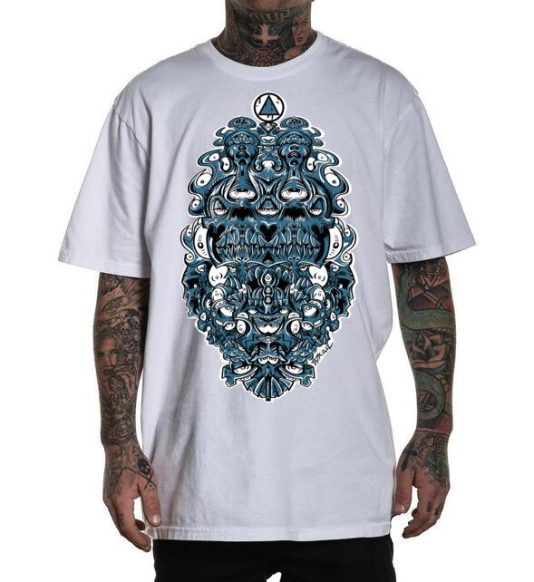 NEW Art Society x Retro Kings BDSKULLZ 2.0 WHITE Tee Shirt SMALL-3XLARGE LIMITED S разноцветный