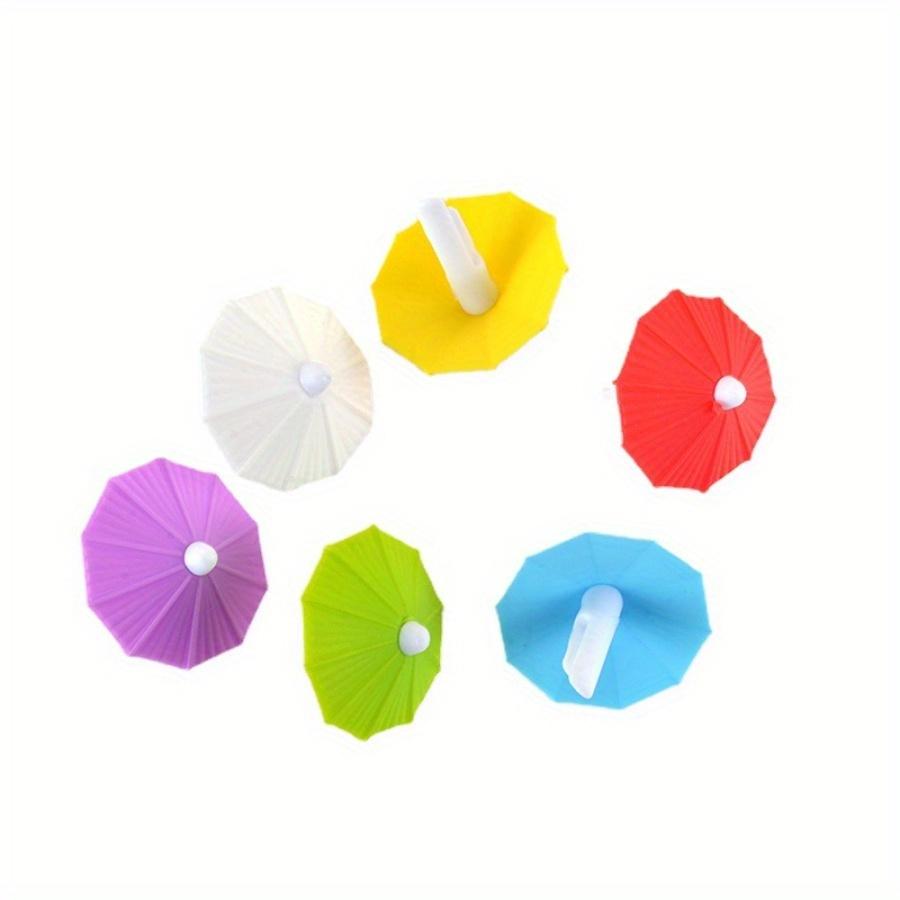 1 Sada Náhodné Kreativní Značky na Sklenice na Víno ve Tvaru Deštníku, Silikonové Značky pro Rozlišení Sklenic na Červené Víno, Štítky pro Rozlišení Pohárů