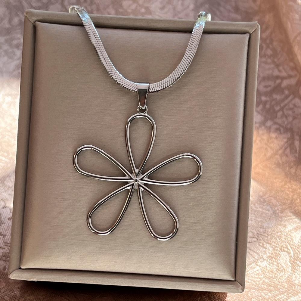 Edelstahl Übertrieben Punk Groß Rund O-förmig Anhänger Halskette Damen Herren Klobig Schlangen Klinge Kette Grunge Steampunk Schmuck