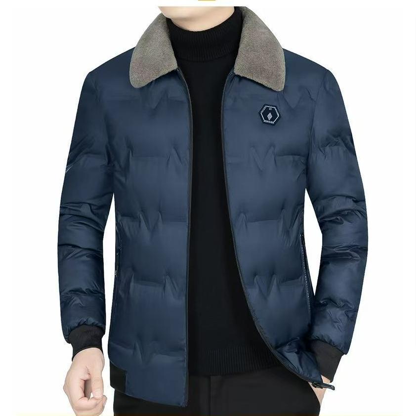 Down Padded Jacket Winter Clothes Thick Fur Lapel Middle-aged Warm Padded Jacket Casual Jacket
