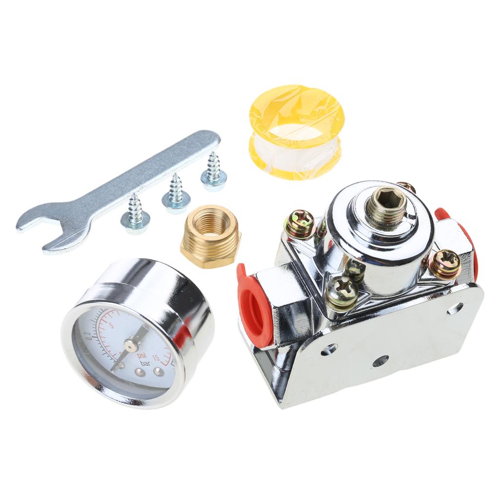 Performances Fuel Pressure Regulator Car Fuel Pressure Control Valve for Carburetor Engine 3/8'' Connection