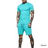 Men's Summer Quick-Dry T-shirt & Shorts Set - Solid Color Activewear for Running and Fitness