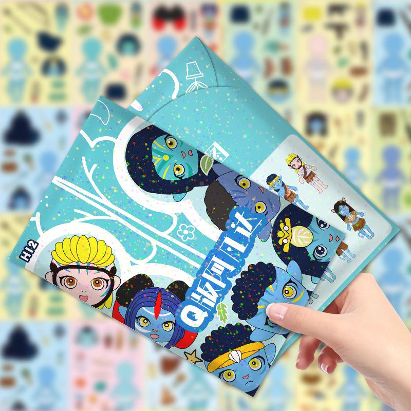 Avatar Cartoon Laser Stickers: Kids' DIY Dress-Up Animation for Early Education