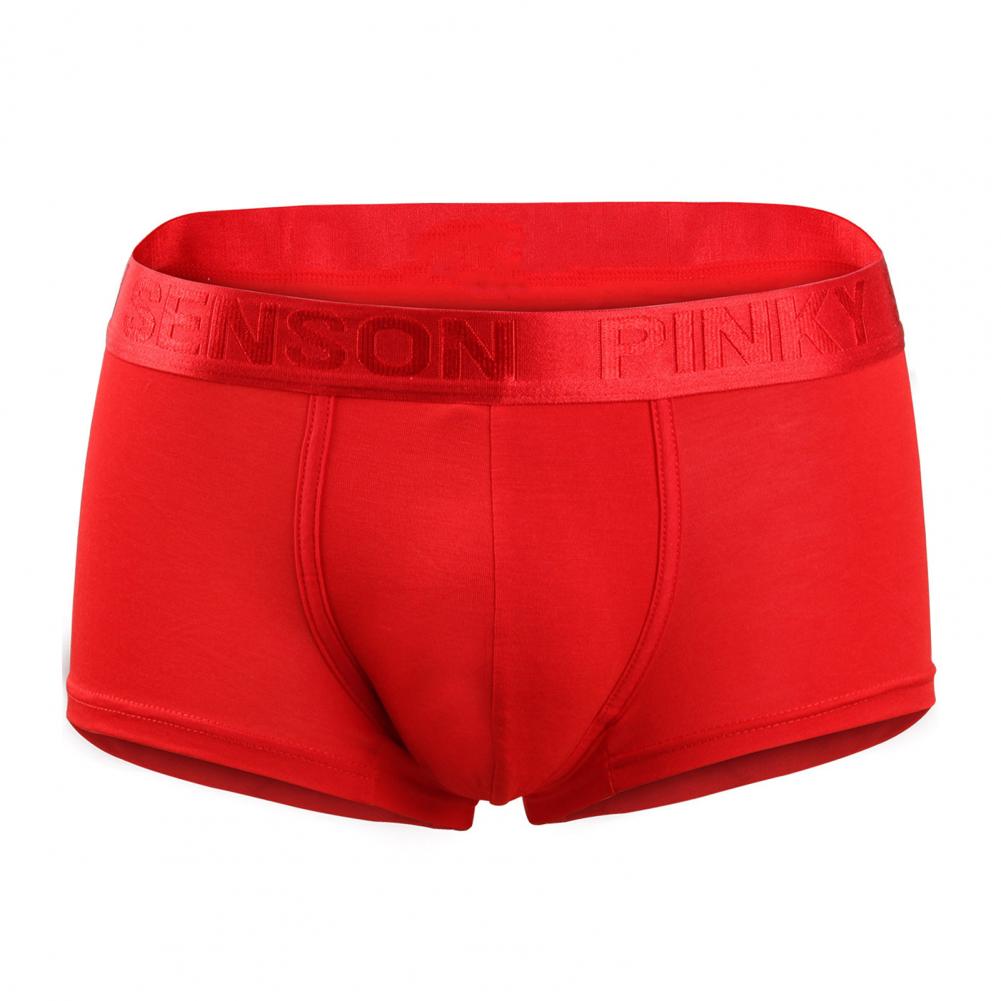 

Gentlemen Boxer Briefs Gentlemen s Mid-rise Boxer Briefs with Wide Elastic Waistband Letter Print Design U-convex Shape for Practical Use M красный