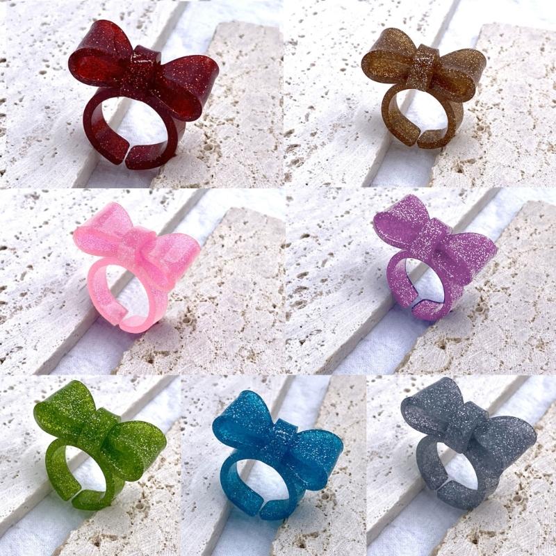 Harzringe Klobige Acrylringe Schleifenknotenringe Ästhetische Trendige Bunte Offene Ringe Statement-Schmuck Schleifenringe für Frauen