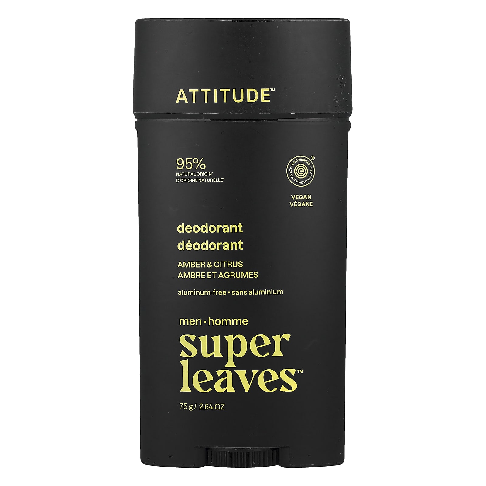 

ATTITUDE, Super Leaves™, Aluminum-Free Deodorant, Men, Pumpkin & Citrus, 2.64 oz (75 g)