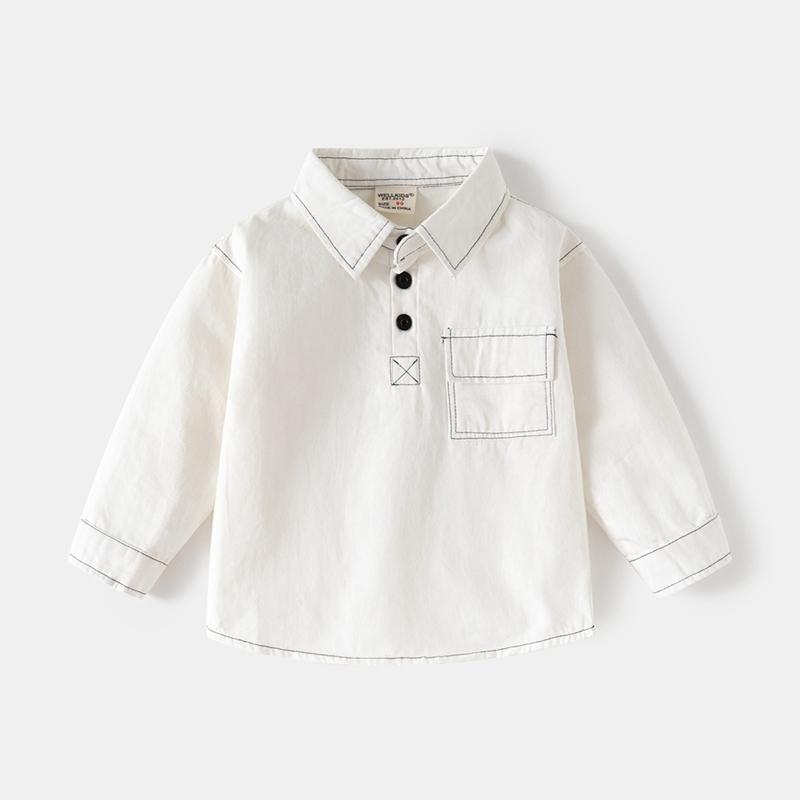 2-10 Years Kids Boys Lapel Long Sleeve Pullover Spring Autumn Coat