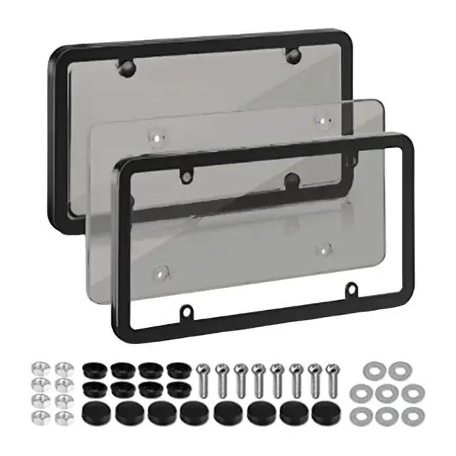 2PCS Universal American License Plate Frame with Screws Number Plate Car Plate Frame 6Inchx12inch for Truck Vehicles Auto