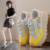 Korean Version of The New Gump Shoes Female 2025 Spring Students Running Sports Thick Soles Increase Casual Shoes