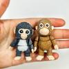 2Pcs 3D Printed Monkey Figurine Movable Joints Mini Orangutan Statue Fidget Toy Home Office Desktop Decoration Ornament