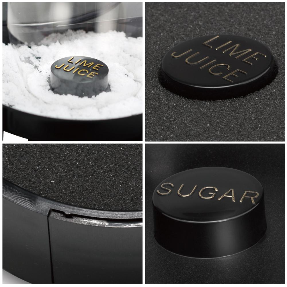 3 Tier Rotating Salt Rimmer Box Mixing Salt Sugar Rim Box Salt Sticking Device Juice Cocktail Seasoning Rimmers Bartender Bar Accessories