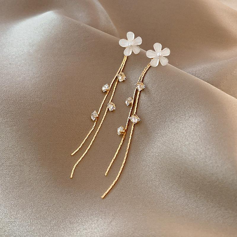 Orecchini Pendenti Oro Per Donna, A Nappa Lunga Con Strass, Gioielli Di Moda, Regalo Per Compleanno, Festa Della Mamma, San Valentino
