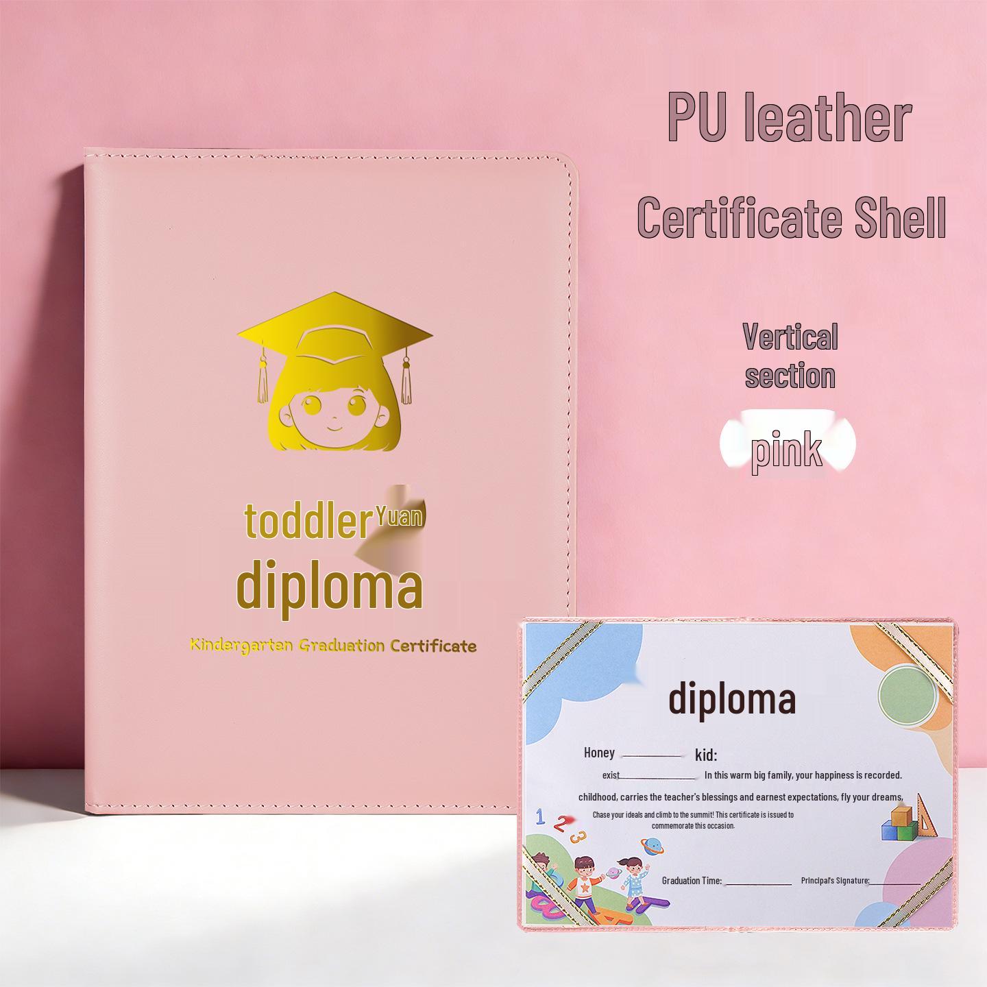 Индивидуальный кожаный сертификат о выпуске из детского сада для детей