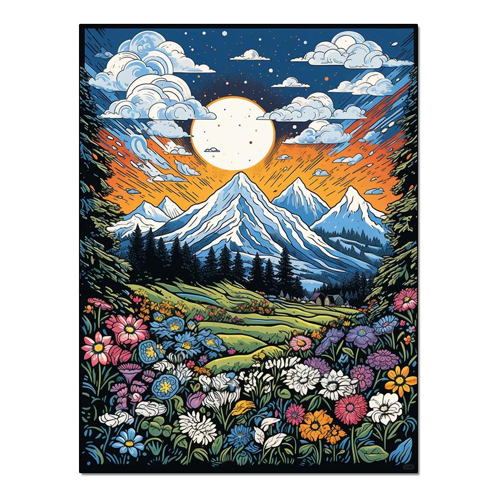 Landscape Sunset Diamond Painting Complete Kit DIY Mosaic Embroidery Hobby Handicraft Painting for Home Wall Decoration