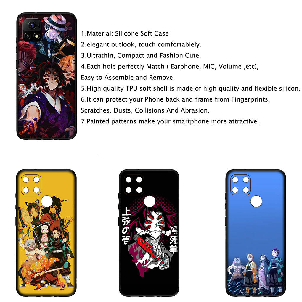Für Samsung Galaxy S25 S24 S23 iPhone 17 16 15 Xiaomi Redmi Note 14 13 12 11 Plus Pro Max Hülle Demon Slayer Kokushibo Kamado Tanjiro OPPO Huawei Abdeckung