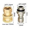 1Set New 1/4 M14 Pipe Joint Brass Sprinkler Foam Pot Insert Hose Coupler M14x1.5mm Quick Connector For High Pressure Washer