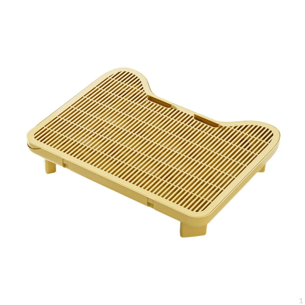 Step Cat Litter Mat Easy Cleaning Lightweight Sturdy Indoor Pedal Stool Elevated Catcher Double