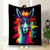 Colorful Llama with Sunglasses Print Blanket Soft and Cozy Perfect for the Living Room Bed Sofa or a Nap,gift