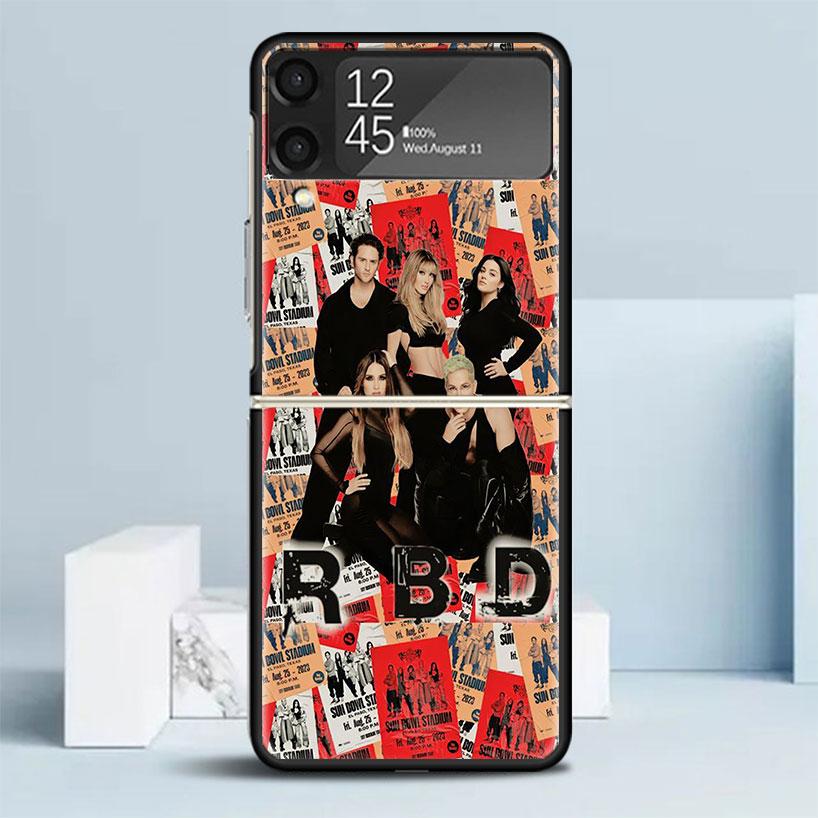 F-Fashion RBD R-Rebelde Black Cover for Samsung Galaxy Z Flip 7 6 5 4 3 5G Phone Case Flip7 Flip6 Flip5 Flip4 Flip3 Pattern Case