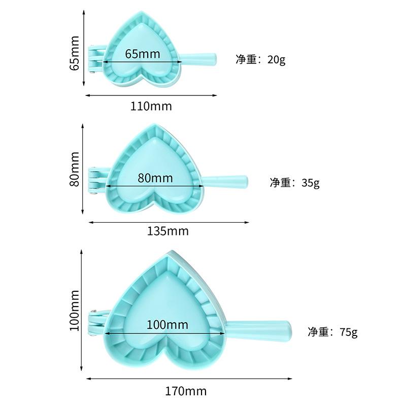 3PCS Heart-Shaped Dumpling Mold Plastic Dumpling Maker Household Dumpling Making Tool Press Mold Kitchen Accessories