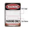 Individuelles Parkplatz-Schild Vintage Metallblechschild Personalisierte Plakette Warnung Nur Parken Blechschild Ideal für Garagenwand-Dekoration