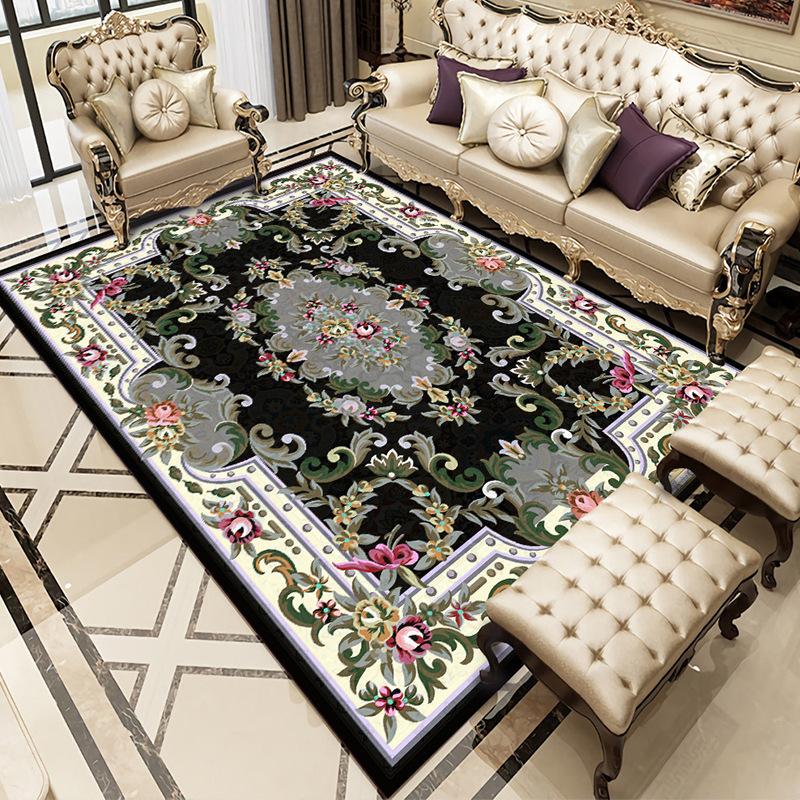 American Country Style Retro Carpet Living Room Sofa Bedroom Study Kitchen Entrance Door Rug Non-slip Light Luxury Decor Mat
