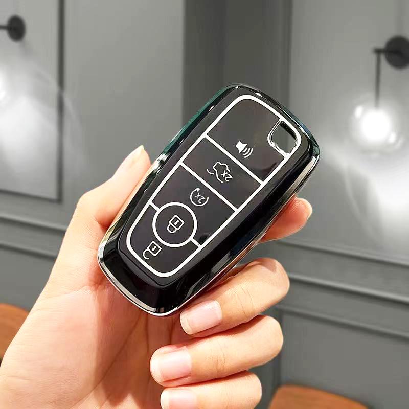 

Автомобильный чехол для Ford Mondeo Explorer Edge Expedition Fusion Mustang Everest Focus C-Max S-Max Lincoln MKX MKC Чехол для ключа автомобиля 5 button key cover чёрный