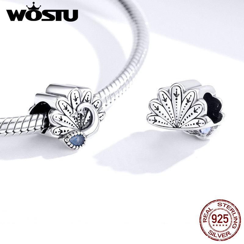 Wostu Animal Charm Copper Koala Fox Bear Beads Cow Panda Rabbit Pendant Fit Original Bracelet Diy Jewelry For Women