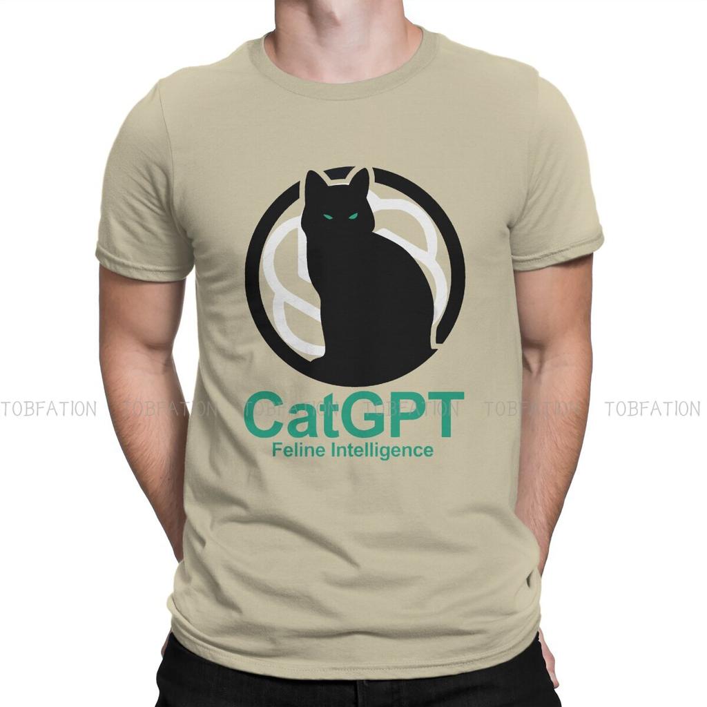 ChatGPT Man TShirt Feline Intelligence Individuality T Shirt 100 Cotton Original Streetwear New Trend