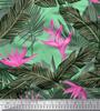 Soimoi Japan Crepe Satin Stoff Blomster & Blader Tropisk Stoff Prints etter meter 42 tommer