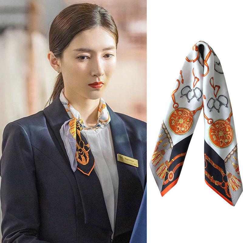 71 * 71 Square Scarf Simulation Silk Year Spring and Autumn Fashion Temperament Printed Silk Scarf Korean Version Women's Versatile Scarf