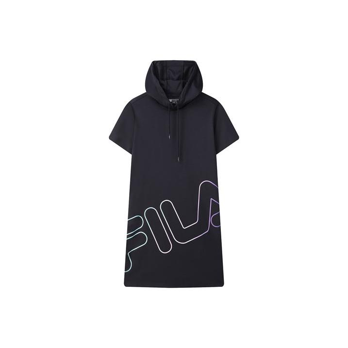 Fila Vestito corto con cappuccio a maniche corte da donna Vestiti Leggendario-Blu F51W128355F-NV
