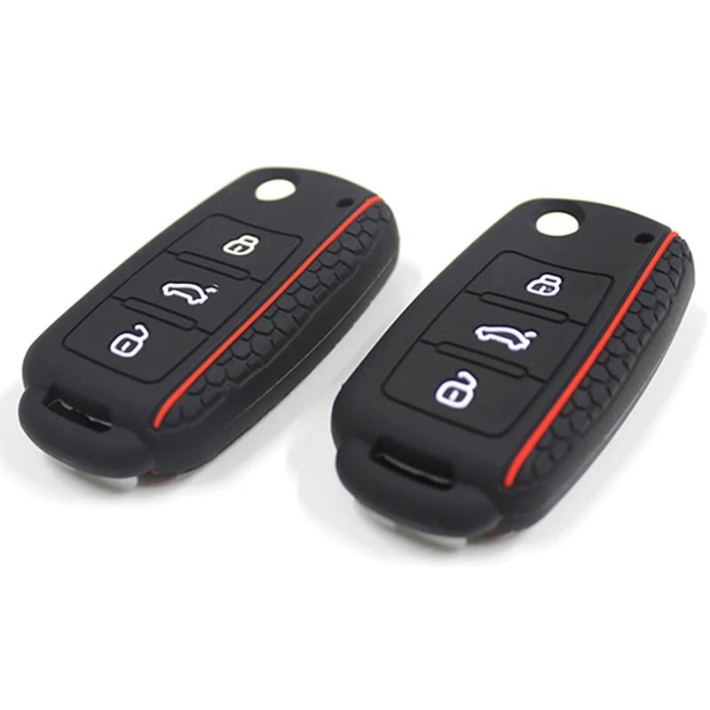 Silicone Car Key Fob Case Cover For Volkswagen Sagitar/Polo/Golf/Bora/Tiguan/Touareg/Phaeton/Seat/Skoda Fob Cover