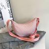 2025 summer new messenger bag women's daily fashion casual versatile shoulder bag plaid dumpling bag