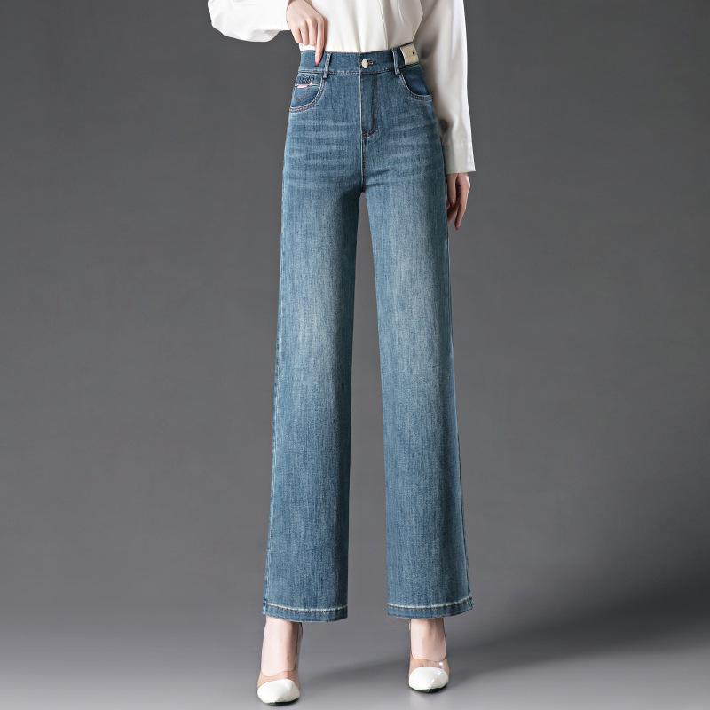 

Women s Elegant High-Waist Straight-Leg Tummy Control Trousers - New Autumn Style, Slimming, Petite, Comfortable 4XL синій