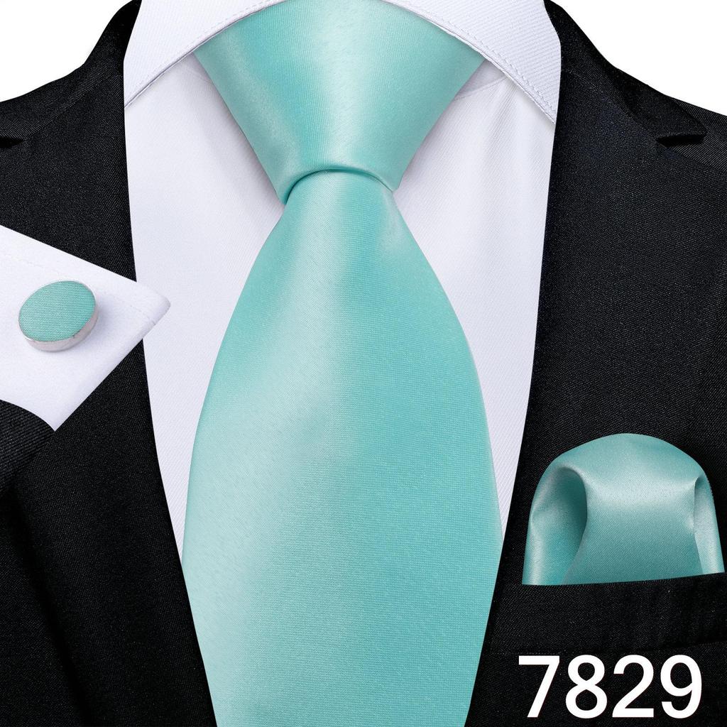 Herren Krawatte Krawatte Seide gelbe Blume Einstecktuch Manschettenknöpfe Set Hochzeit