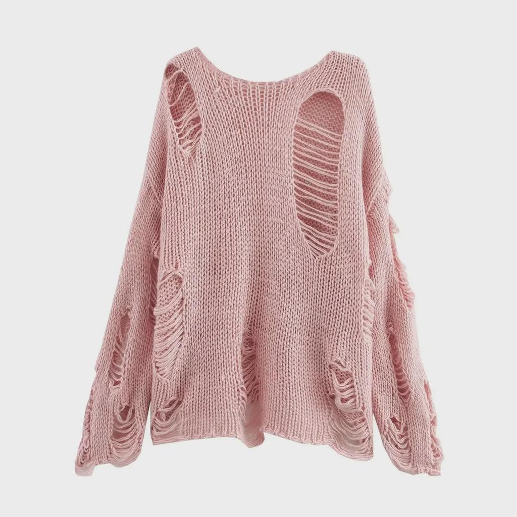 Pulover Tricotat Ajurat Lejer cu Mâneci Lungi pentru Femei ZA - Bluză Ușoară și Elegantă pentru Protecție Solară