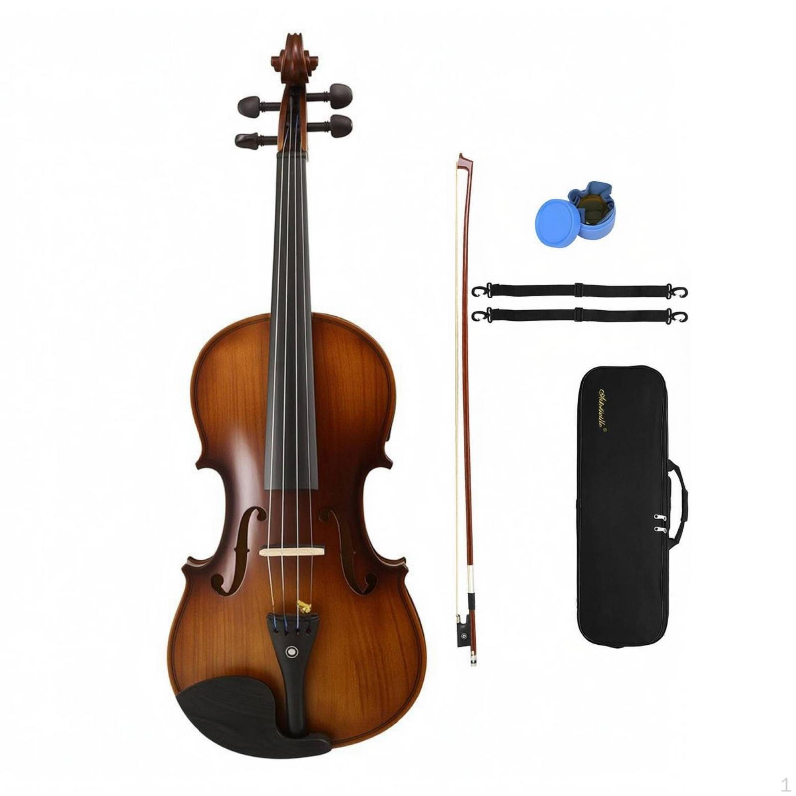 Full-Size-Size 4/4 Electric Violin Natural Brown